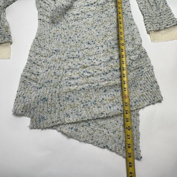 Aratta Silent Journey Open Front Cable Knit Cardigan Size L Large Lace Cuffs - Picture 14 of 16